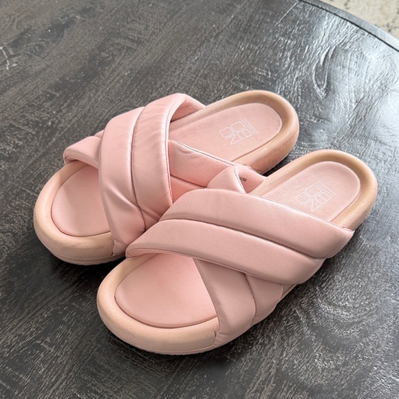 NOBO Shoes - NOBO Blush Crisscross Slide Sandals